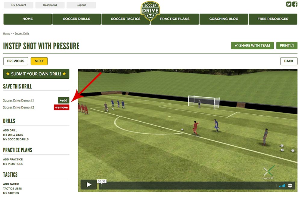 Adding a soccer drill to the practice plan