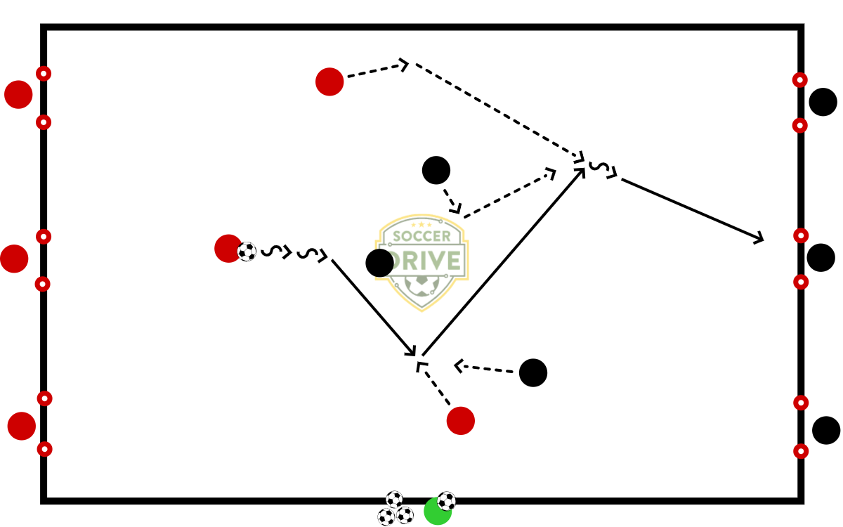 3v3 With Flying Changes, Cone Goals           