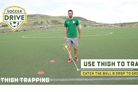 Trap Soccer Ball With Thigh