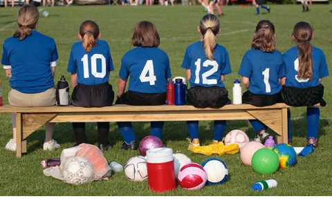 Youth Soccer Players Sitting on the Bench