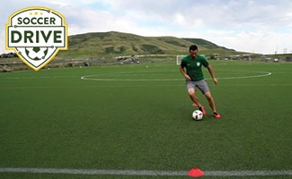 Soccer Dribbling Exercise - Inside Outside Touches with Both Feet