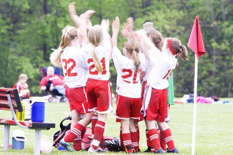 Girls Soccer Team Celebrating Success