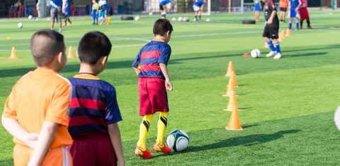 Youth Soccer Players at Tryouts