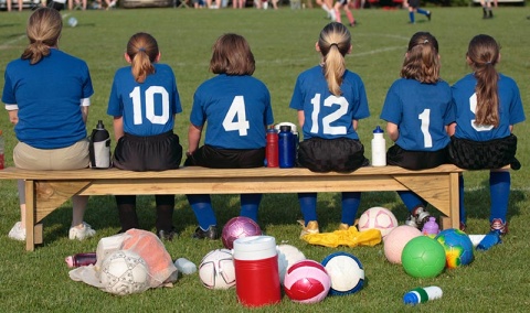 Youth Soccer Players Sitting on the Bench