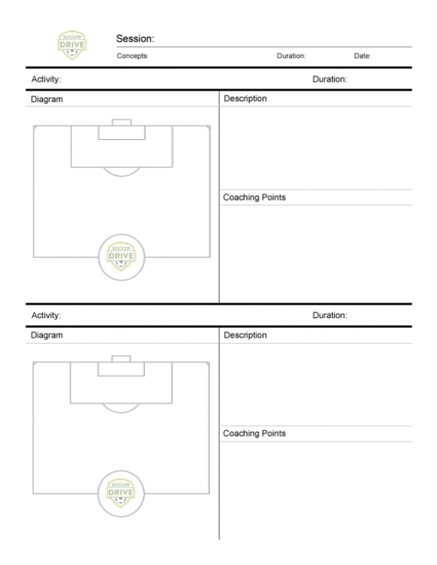 Soccer Practice Sheet - Two Half Fields